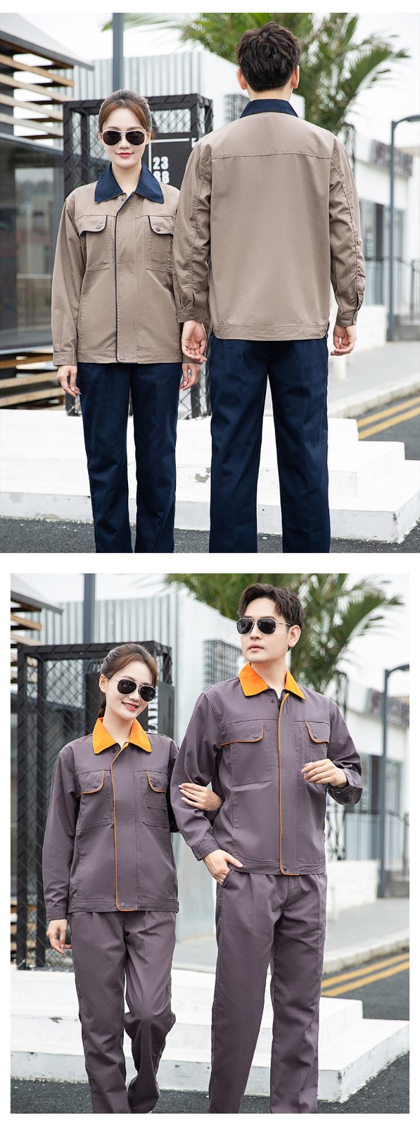 DM922 長袖工作服定制男耐磨春秋廠服上衣車間汽修服機電車間工裝勞保服(圖14)