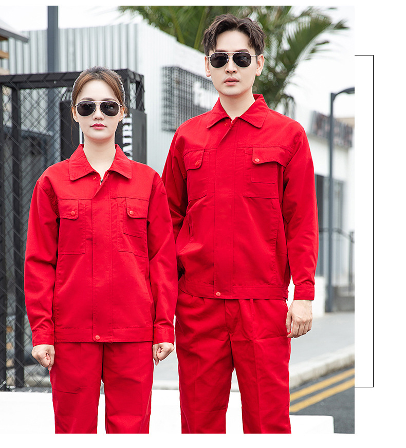 DM921 春秋長袖工裝勞保服套裝男耐磨耐臟工人車間工作服定制繡印字(圖14)