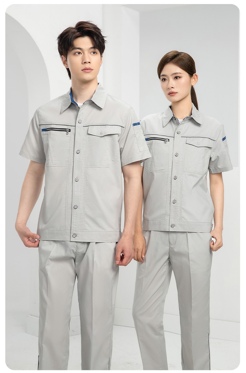 DL235X 高端夏季薄款長袖工作服定制印字薄款耐磨汽修工廠電焊車間勞保服(圖12)