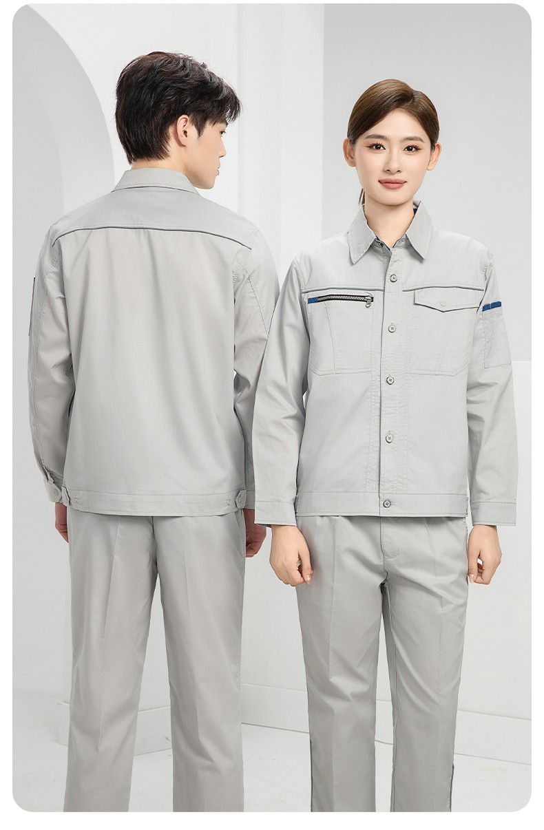 DL235X 高端夏季薄款長袖工作服定制印字薄款耐磨汽修工廠電焊車間勞保服(圖22)