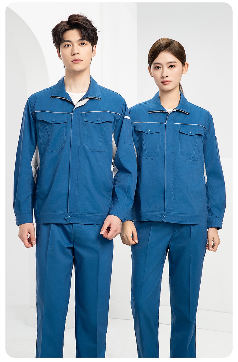 DL237X 夏季薄款竹纖維長袖工作服定制男薄款耐磨汽修工廠電焊車間勞保服(圖17)