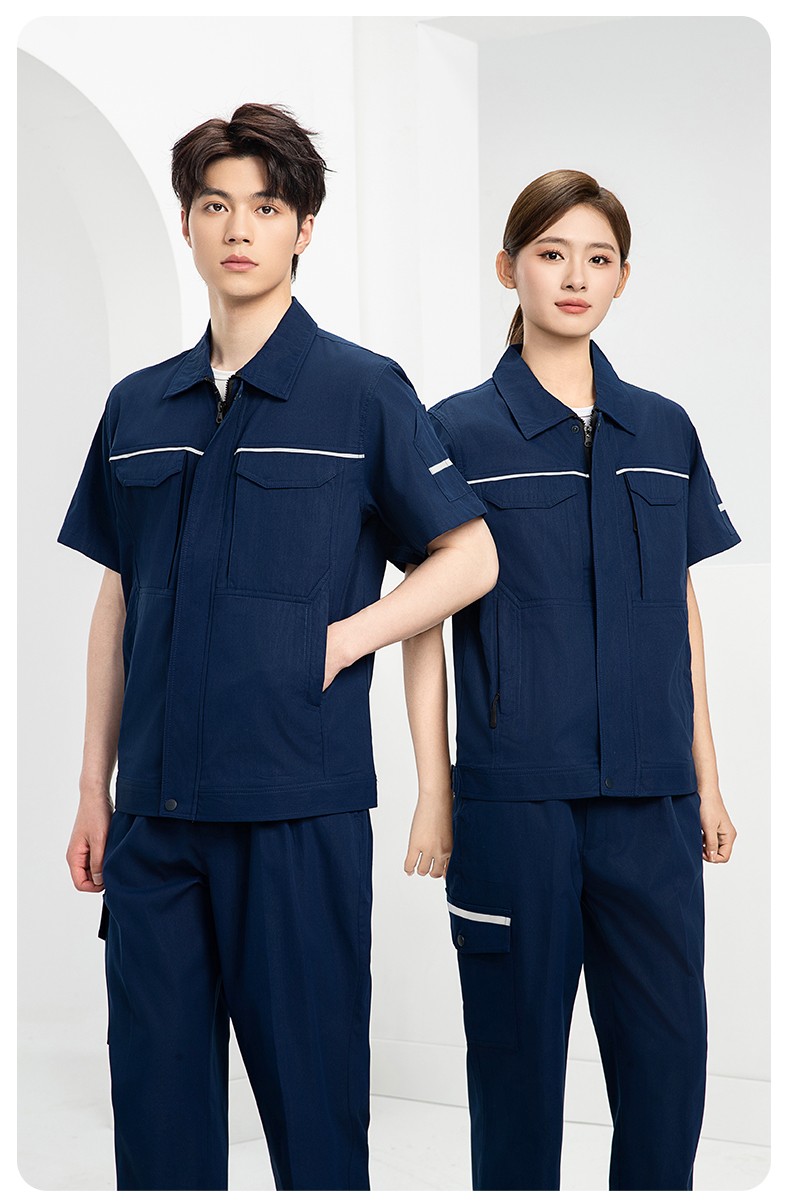 DM242X 夏季長袖工作服男套裝耐磨工廠車間廠服建筑施工勞保服汽修服定制(圖12)
