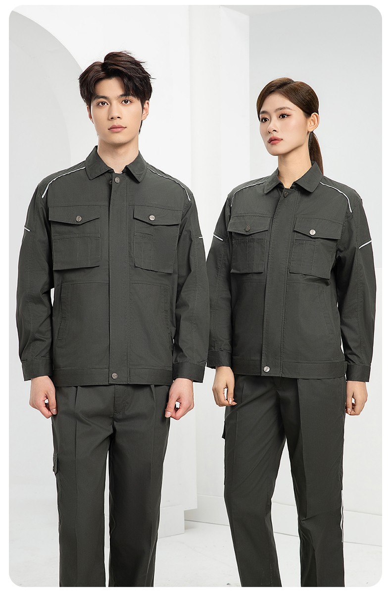 DM2315X 夏季工作服長袖透氣吸濕排汗薄款套裝勞保服建筑工程服上衣定制(圖19)