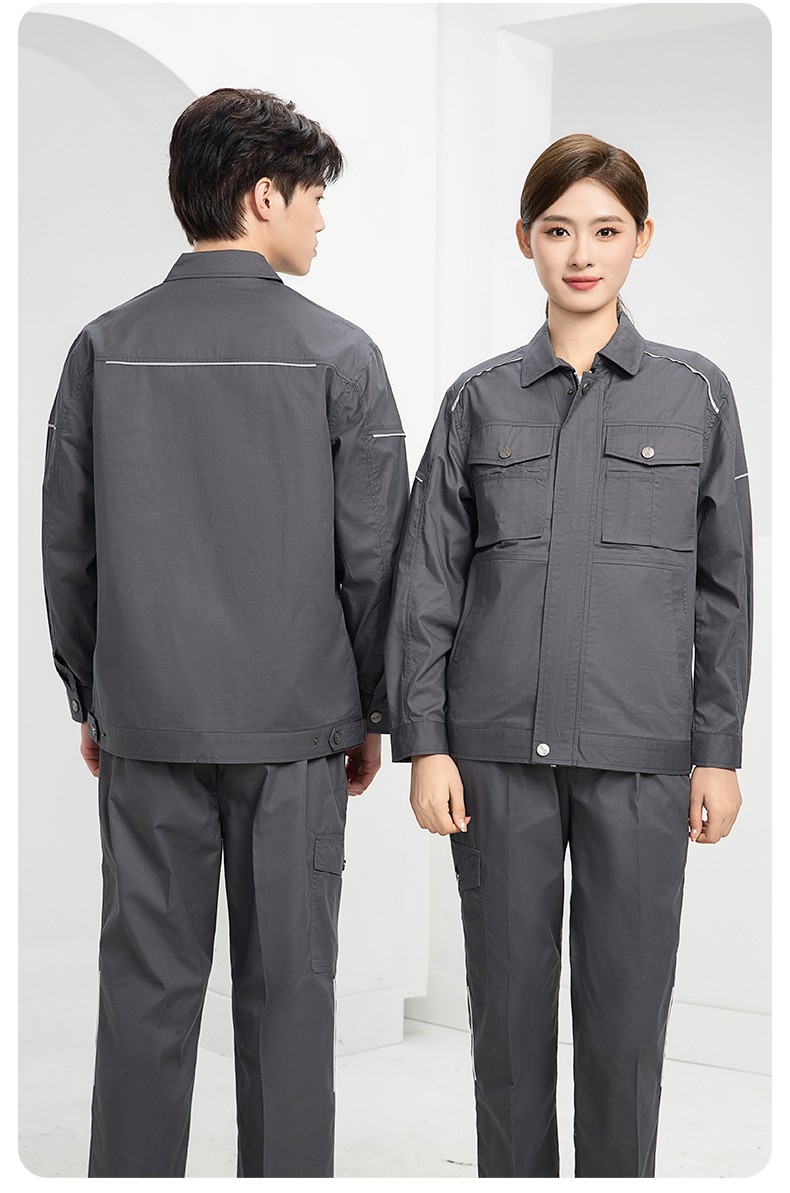 DM2315X 夏季工作服長袖透氣吸濕排汗薄款套裝勞保服建筑工程服上衣定制(圖22)