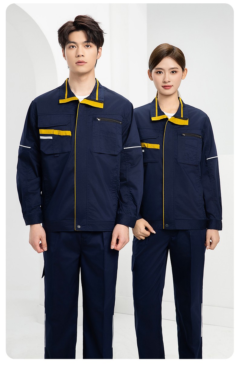 DM2316D 夏季工作服男短袖薄款套裝耐磨透氣勞保服上衣汽修服工廠工裝定制(圖19)