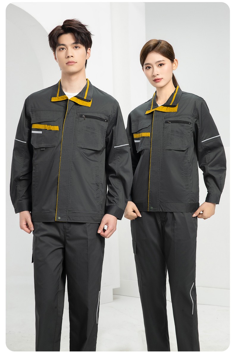 DM2316D 夏季工作服男短袖薄款套裝耐磨透氣勞保服上衣汽修服工廠工裝定制(圖26)