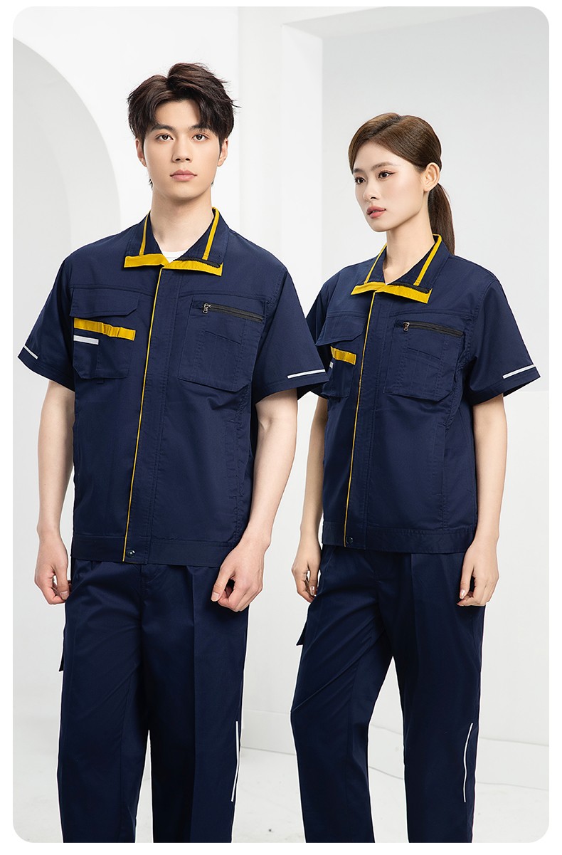 DM2316X 夏季長袖工作服套裝薄款透氣廠服工廠建筑勞保服車間機修服定制(圖12)