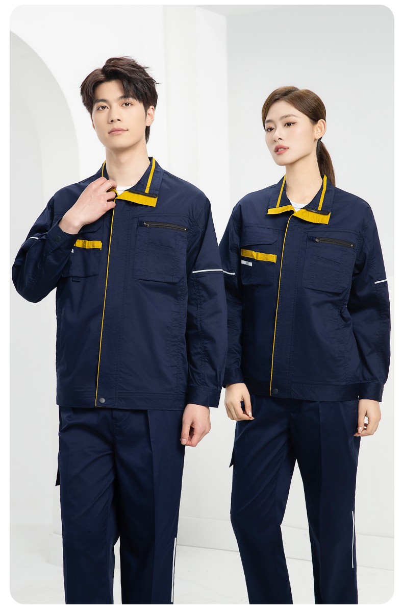 DM2316X 夏季長袖工作服套裝薄款透氣廠服工廠建筑勞保服車間機修服定制(圖20)