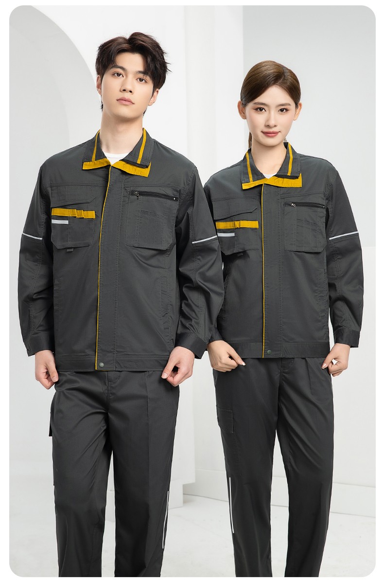 DM2316X 夏季長袖工作服套裝薄款透氣廠服工廠建筑勞保服車間機修服定制(圖25)