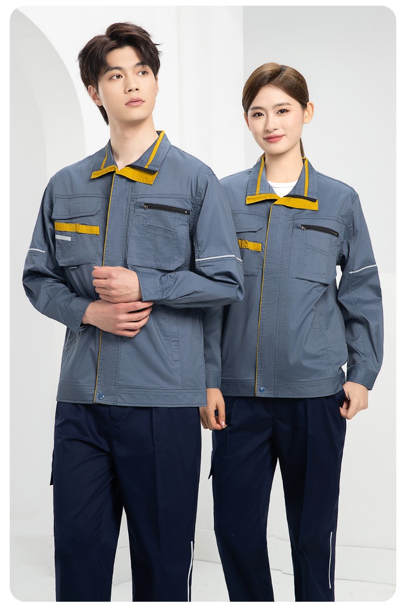 DM2316X 夏季長袖工作服套裝薄款透氣廠服工廠建筑勞保服車間機修服定制(圖24)