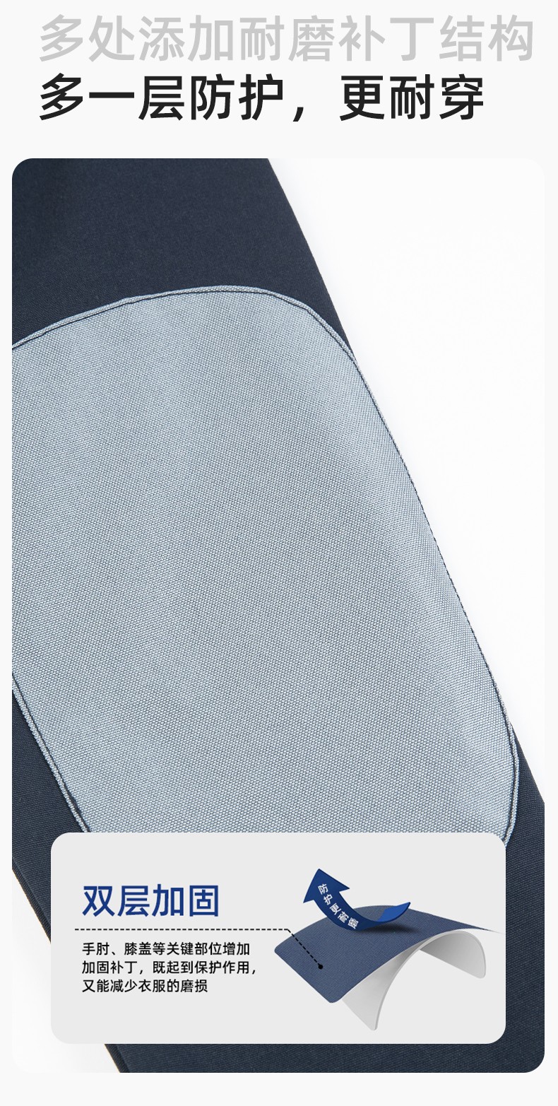 WF288 春秋工作服男多兜加固耐磨勞保服印字套裝車間廠服拉鏈款立領(lǐng)工裝(圖4)