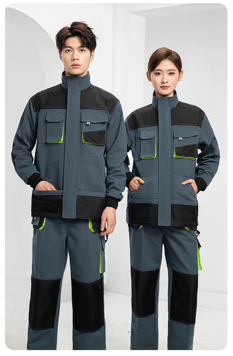 WF288 春秋工作服男多兜加固耐磨勞保服印字套裝車間廠服拉鏈款立領(lǐng)工裝(圖15)