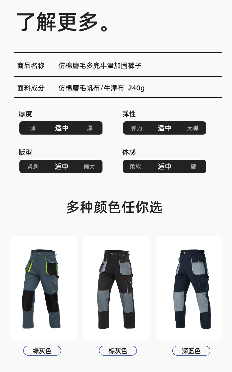 WF288 跨境勞保工裝褲男耐磨多口袋大兜多兜工作褲汽修電工外貿(mào)出口褲子(圖9)