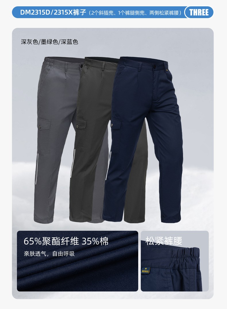 WQ2119X 夏季薄款純棉反光條勞保工裝褲男建筑工地寬松多兜多口袋大兜工作服褲子(圖13)