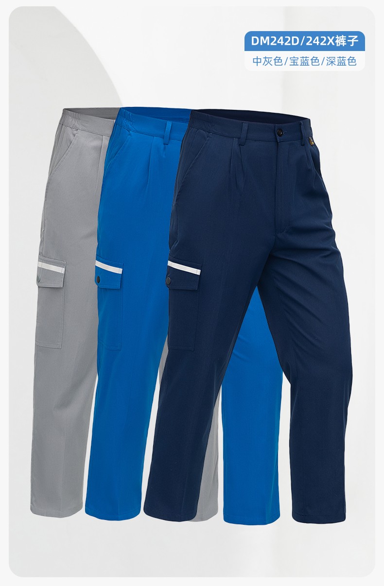 WQ2119X 夏季薄款純棉反光條勞保工裝褲男建筑工地寬松多兜多口袋大兜工作服褲子(圖20)