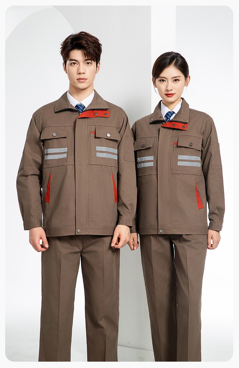 QM2112 純棉工作服定制印字男春秋長(zhǎng)袖耐磨工廠車間汽機(jī)修全棉反光勞保服(圖15)