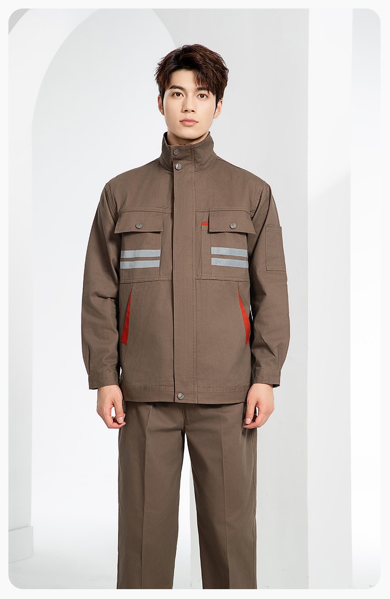 QM2112 純棉工作服定制印字男春秋長(zhǎng)袖耐磨工廠車間汽機(jī)修全棉反光勞保服(圖16)