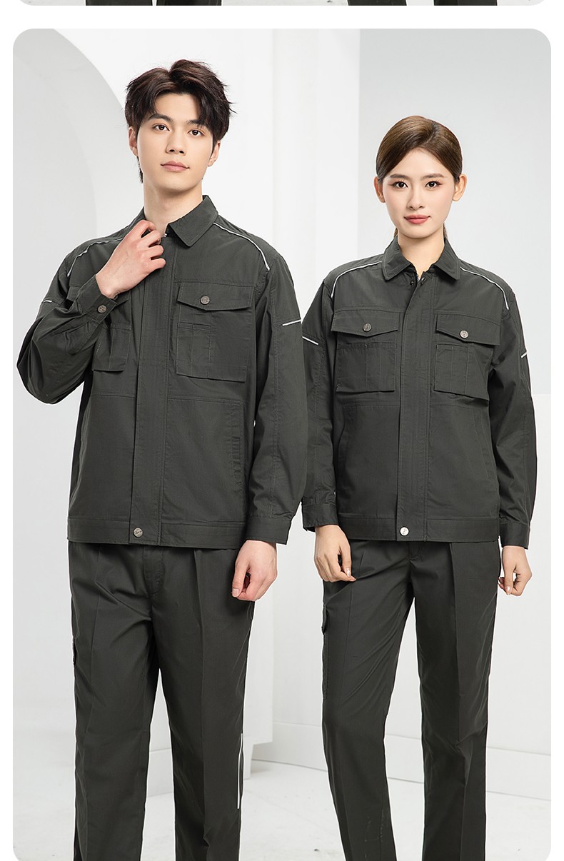 DM2315D 海源夏季工作服男短袖套裝機(jī)修服印字LOGO工地工人耐磨工裝定制(圖20)