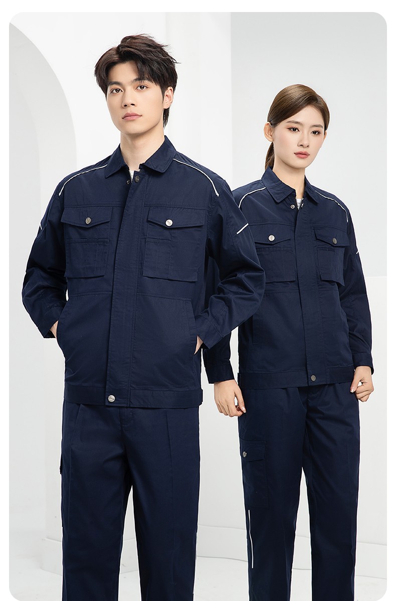 DM2315D 海源夏季工作服男短袖套裝機(jī)修服印字LOGO工地工人耐磨工裝定制(圖18)