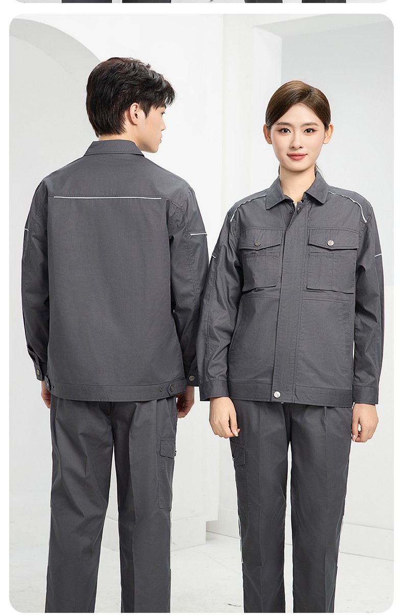 DM2315D 海源夏季工作服男短袖套裝機(jī)修服印字LOGO工地工人耐磨工裝定制(圖22)