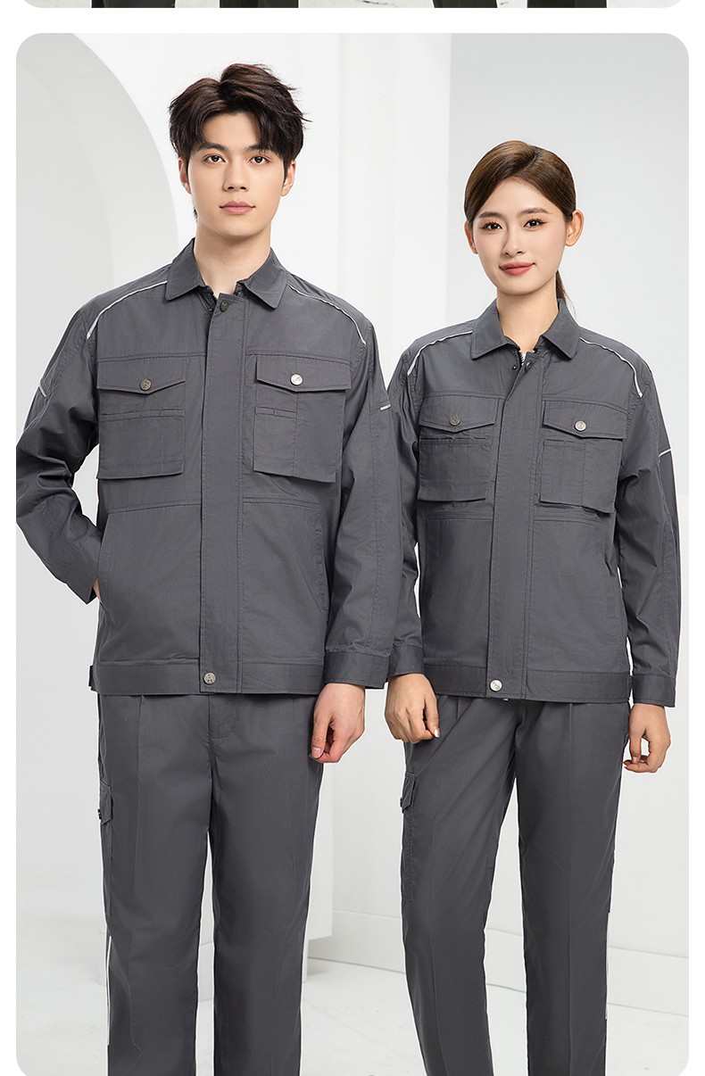 DM2315D 海源夏季工作服男短袖套裝機(jī)修服印字LOGO工地工人耐磨工裝定制(圖21)