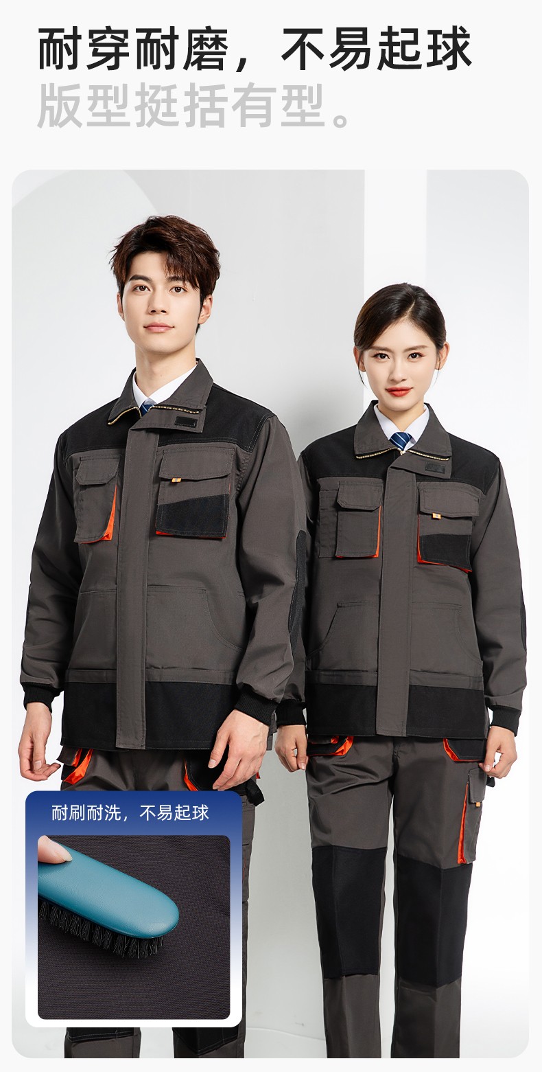 WD2118 跨境立體大兜工作服套裝定制歐美多口袋多兜工裝褲外貿(mào)出口勞保服(圖6)