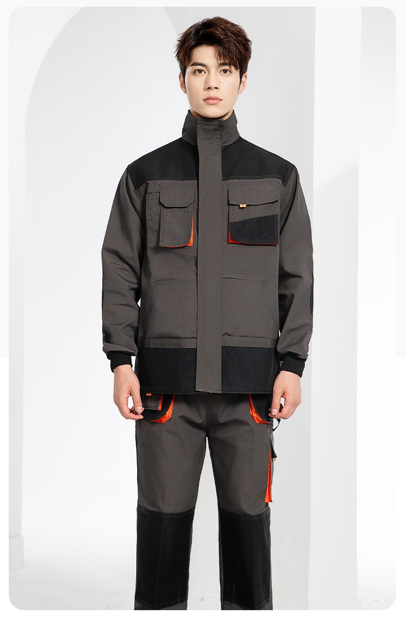 WD2118 跨境立體大兜工作服套裝定制歐美多口袋多兜工裝褲外貿(mào)出口勞保服(圖14)