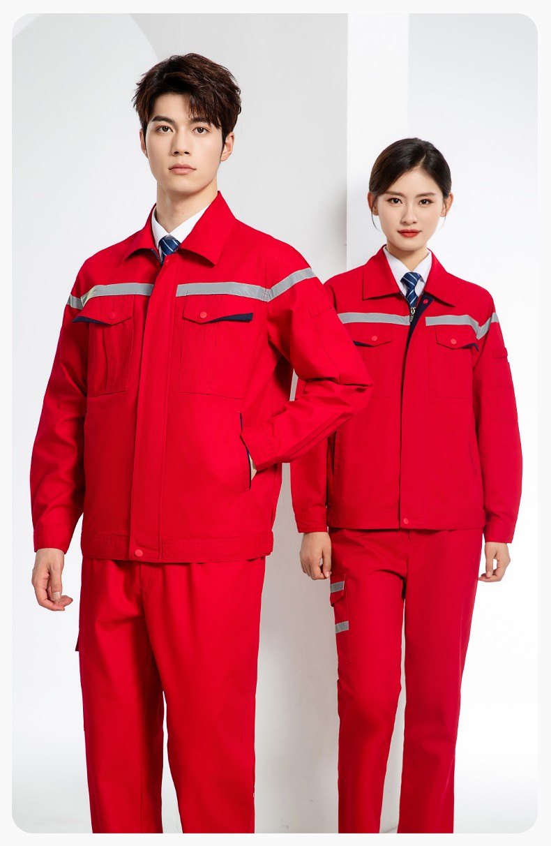 JC-160 春秋工作服勞保服套裝男反光條電子化工廠服車間電工服工作服定制(圖14)