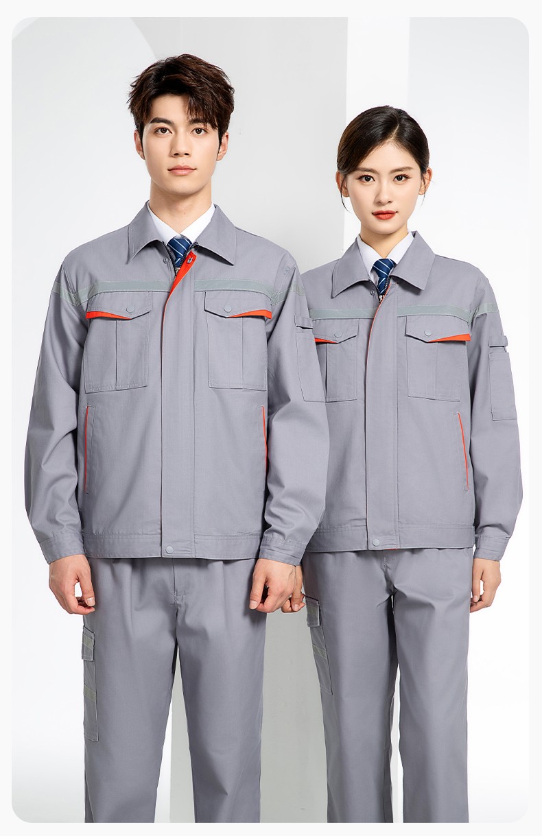 JC-160 春秋工作服勞保服套裝男反光條電子化工廠服車間電工服工作服定制(圖18)