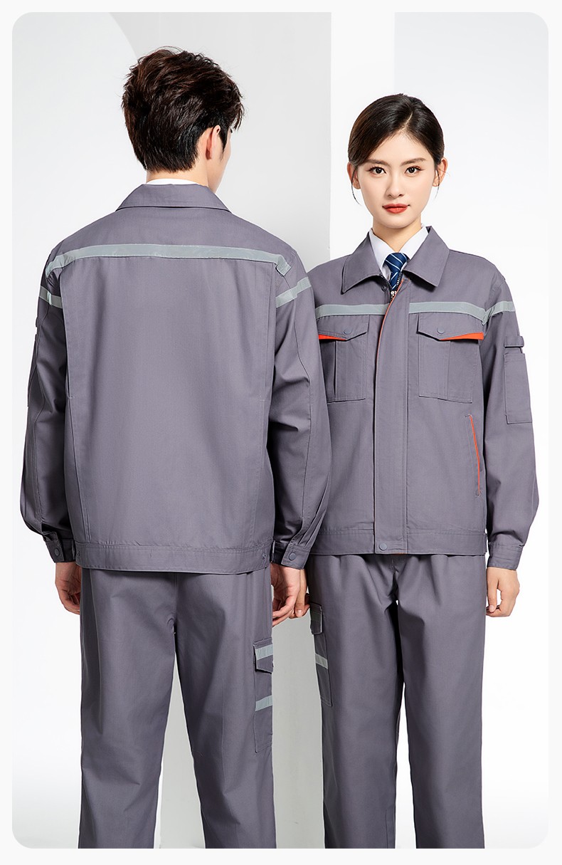 JC-160 春秋工作服勞保服套裝男反光條電子化工廠服車間電工服工作服定制(圖21)