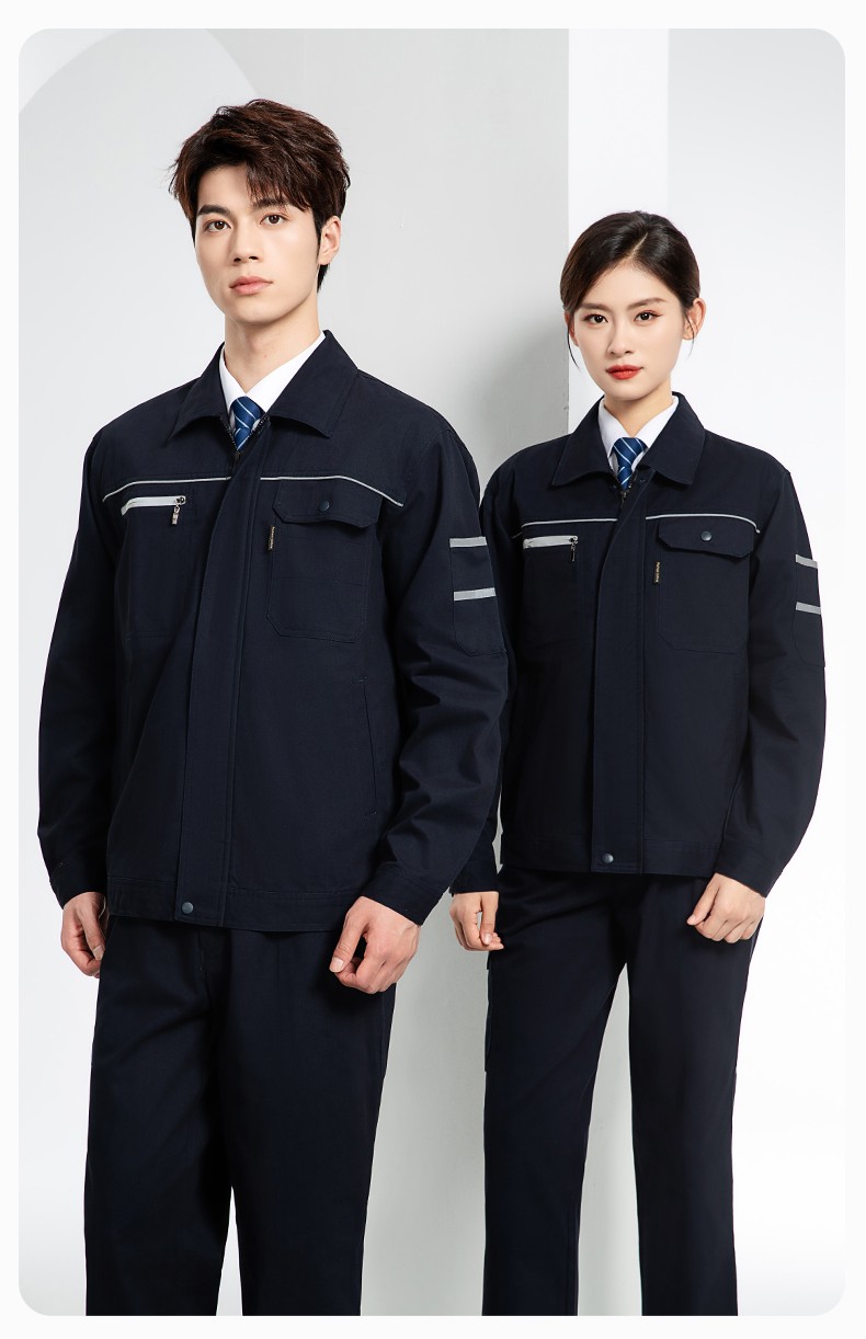 JC-S2206 春秋純棉工作服套裝印字男加厚耐磨全棉防燙焊工汽修勞保服定制(圖13)