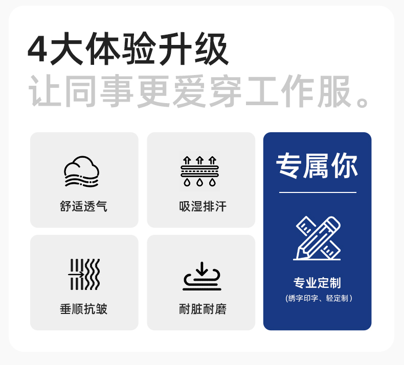 JC-102 春秋工作服套裝印字定制CVC長(zhǎng)袖上衣耐磨汽修工廠車間工裝勞保服(圖2)