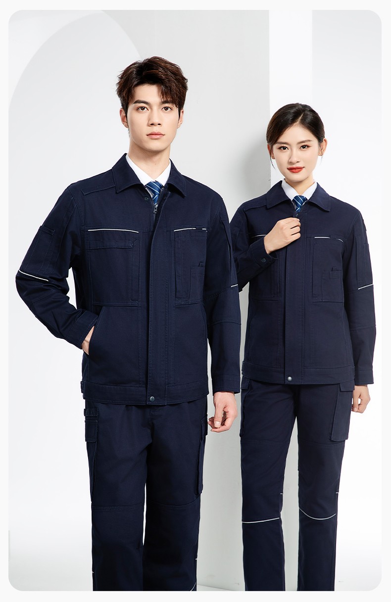 JC-3D07QM 純棉工作服定制男春秋長袖工裝印字工廠車間機(jī)修全棉反光勞保服(圖13)