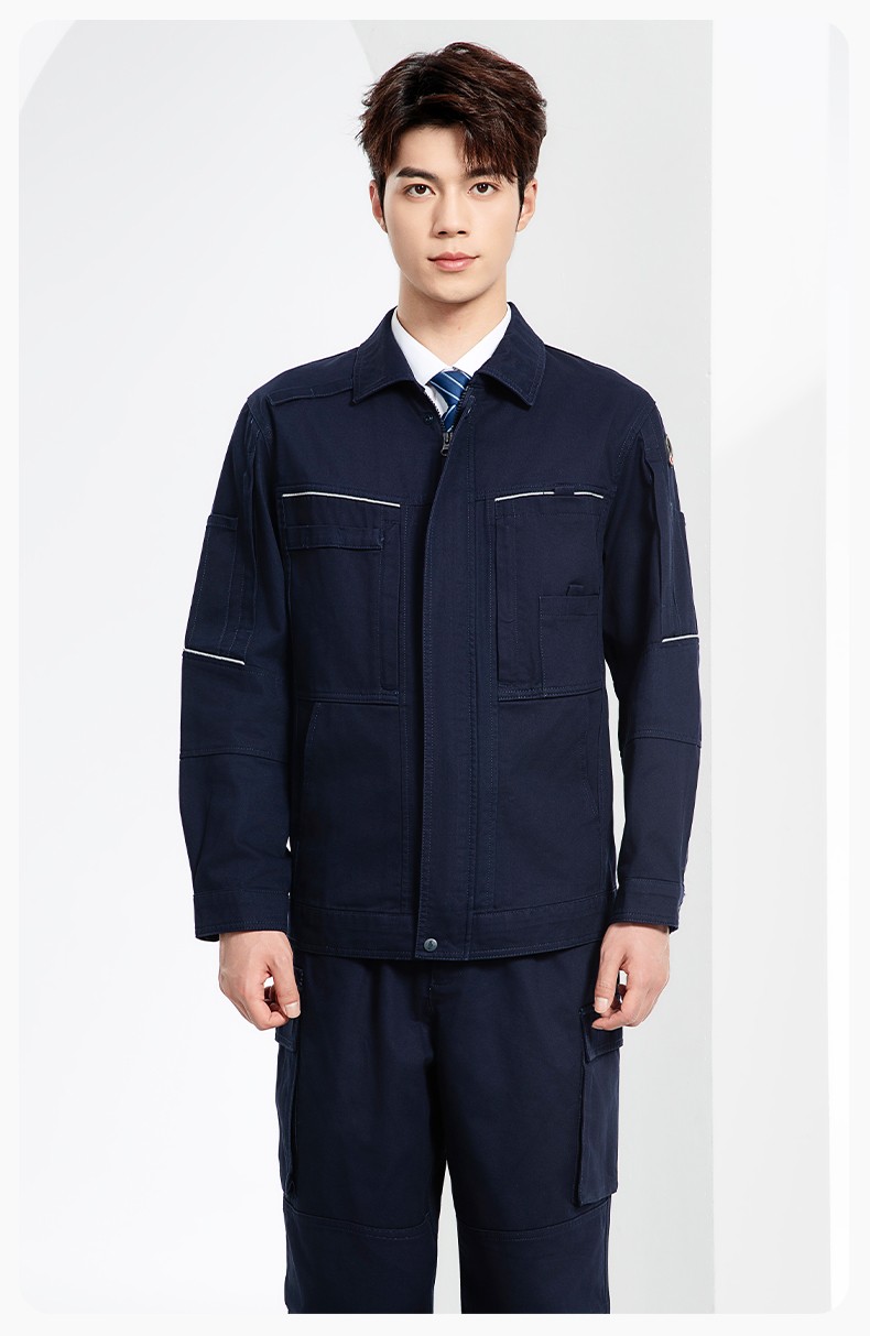 JC-3D07QM 純棉工作服定制男春秋長袖工裝印字工廠車間機(jī)修全棉反光勞保服(圖14)