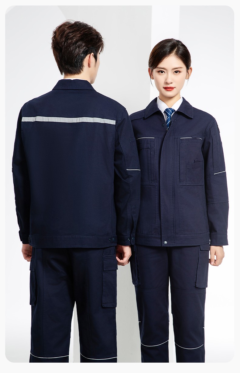 JC-3D07QM 純棉工作服定制男春秋長袖工裝印字工廠車間機(jī)修全棉反光勞保服(圖15)