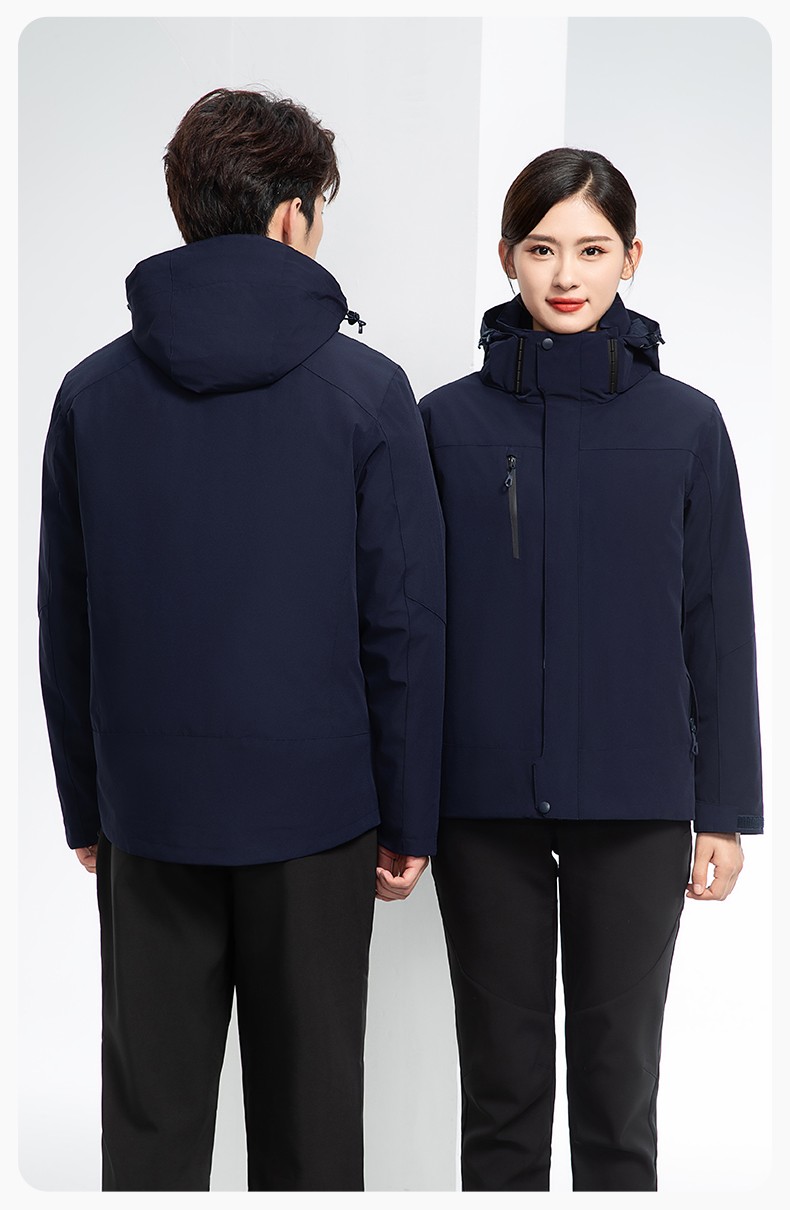 RH-60967 冬季三合一羽絨內(nèi)膽沖鋒衣防風(fēng)防雨保暖鎖溫登山騎行服定制(圖20)