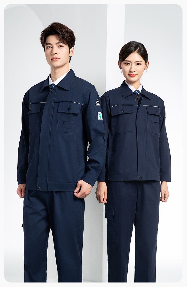 FJD8099 春秋純棉防靜電工作服套裝定制電網(wǎng)化工廠汽修車間耐磨反光勞保服(圖15)