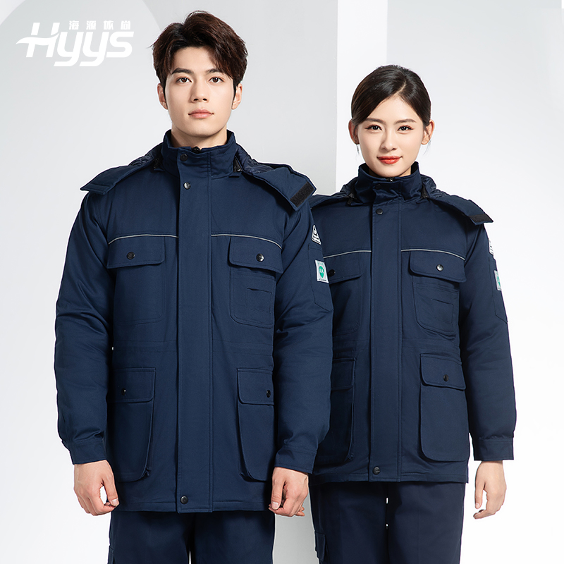 FJD8899Z 冬季純棉防靜電工作服棉服定制冷庫(kù)加厚保暖化工廠棉衣勞保服棉襖
