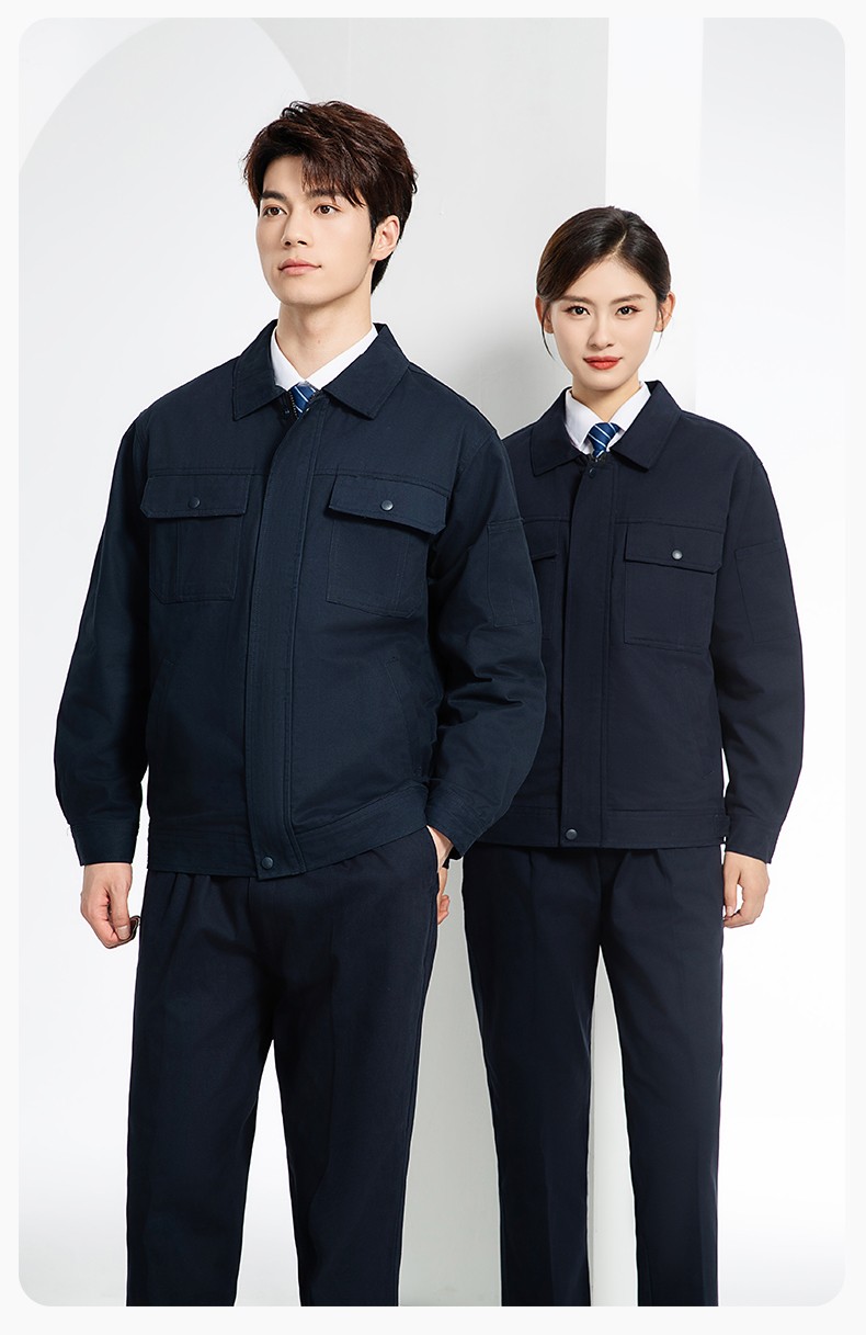 RD-8035 海源秋冬工作服定制男加厚純棉耐磨汽修服工廠車間電焊雙層勞保服(圖18)