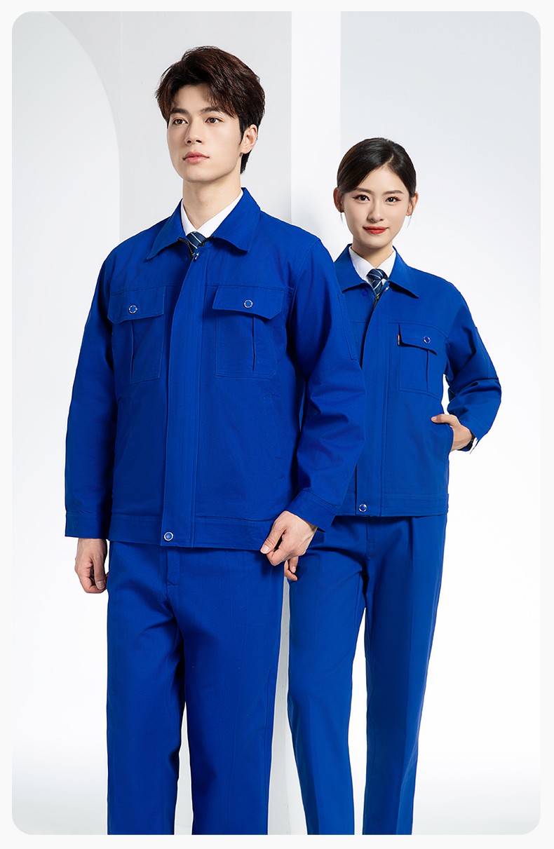 QM2094S 春秋純棉雙層工作服套裝定制耐磨全棉勞保服工裝上衣勞動(dòng)廠服(圖14)