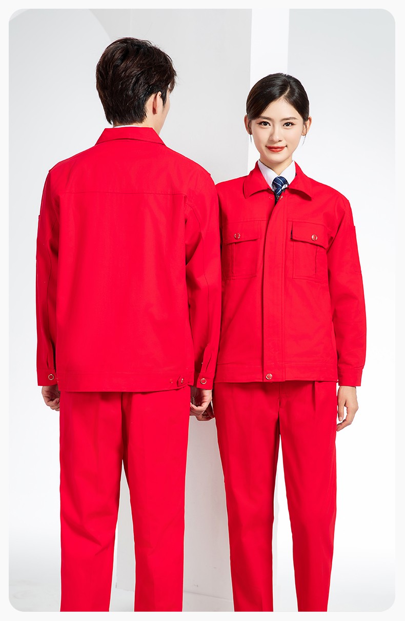 QM2094S 春秋純棉雙層工作服套裝定制耐磨全棉勞保服工裝上衣勞動(dòng)廠服(圖18)