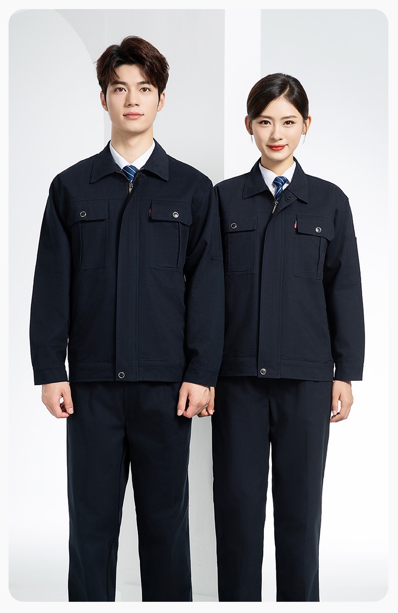 QM2094S 春秋純棉雙層工作服套裝定制耐磨全棉勞保服工裝上衣勞動(dòng)廠服(圖15)