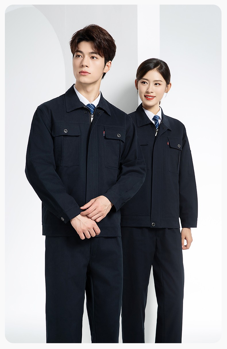 QM2094S 春秋純棉雙層工作服套裝定制耐磨全棉勞保服工裝上衣勞動(dòng)廠服(圖16)