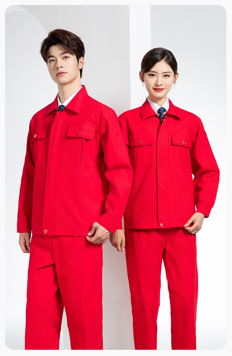 QM2094S 春秋純棉雙層工作服套裝定制耐磨全棉勞保服工裝上衣勞動(dòng)廠服(圖17)