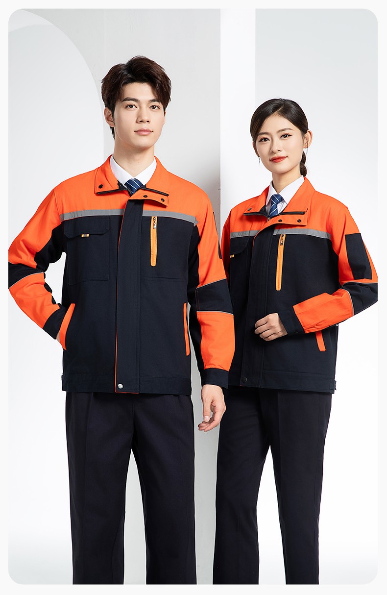 QM20129 純棉工作服套裝定制加厚耐磨長袖勞保服汽修裝修工地電焊工裝(圖17)