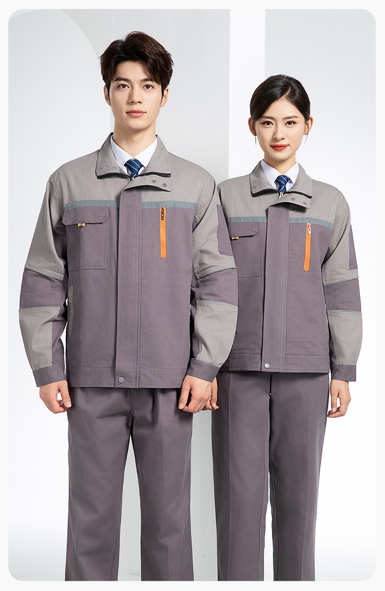 QM20129 純棉工作服套裝定制加厚耐磨長袖勞保服汽修裝修工地電焊工裝(圖16)