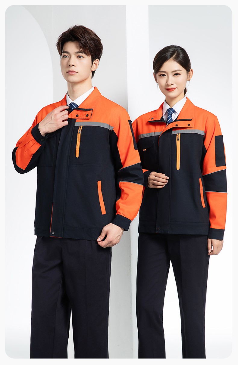 QM20129 純棉工作服套裝定制加厚耐磨長袖勞保服汽修裝修工地電焊工裝(圖18)