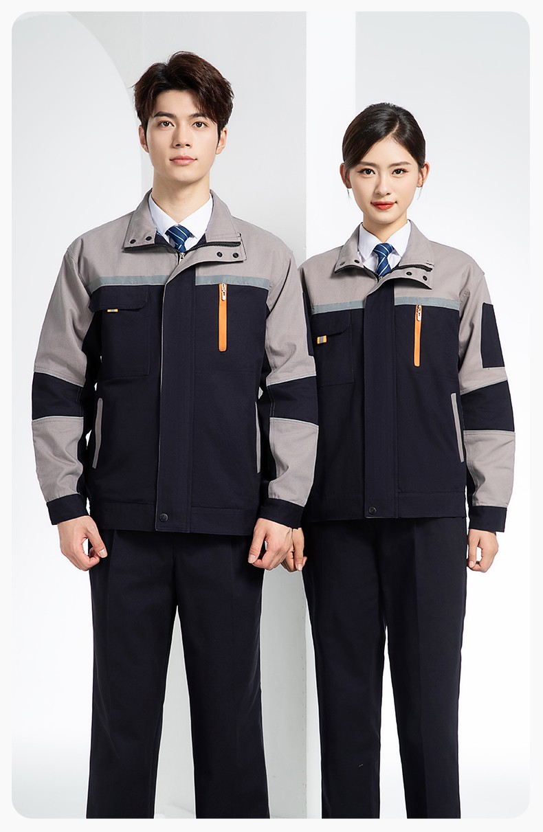 QM20129 純棉工作服套裝定制加厚耐磨長袖勞保服汽修裝修工地電焊工裝(圖20)