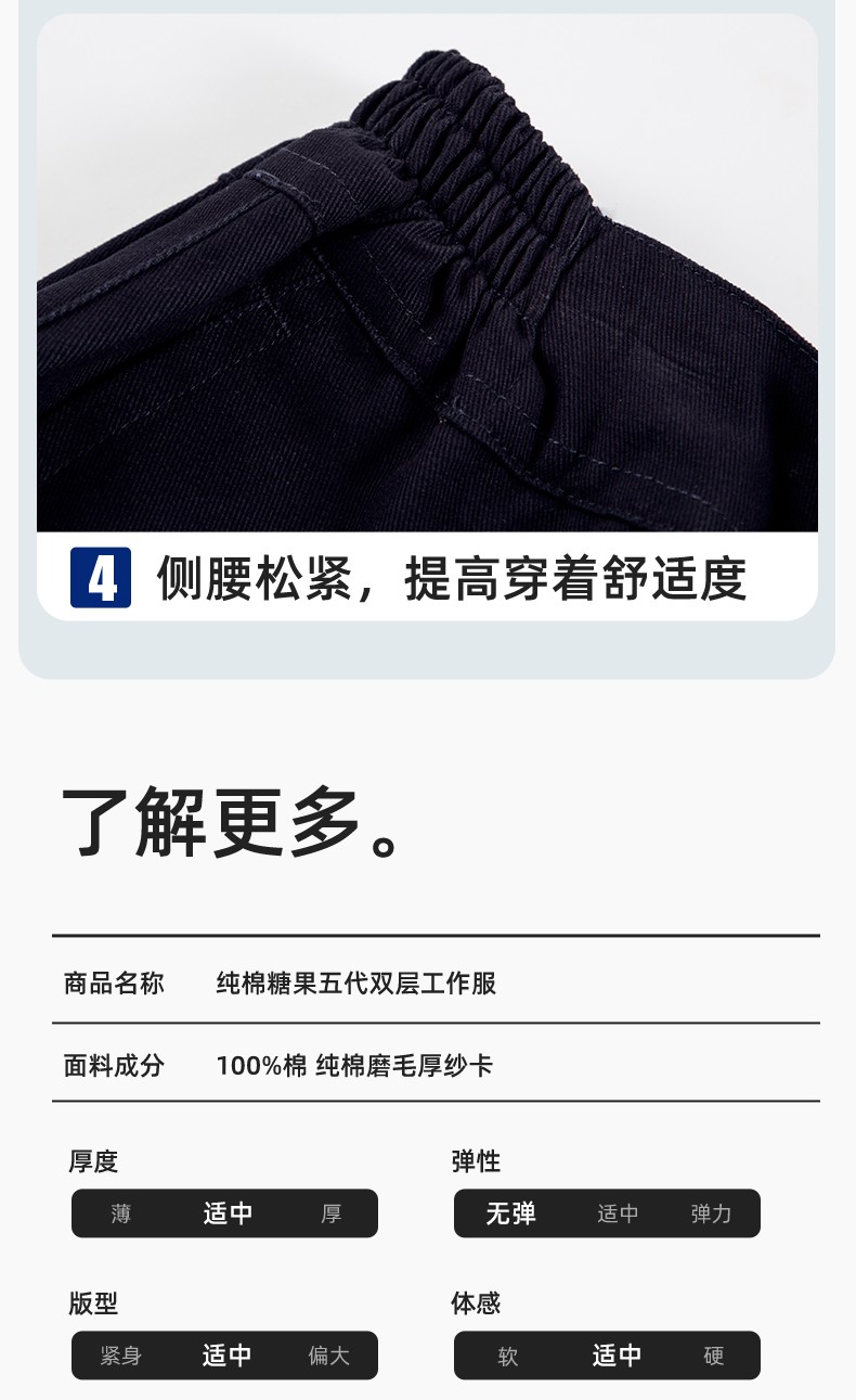 QM20129S 春秋雙層純棉工作服套裝男全棉帶里布加厚勞保服電焊工勞保服定制(圖10)