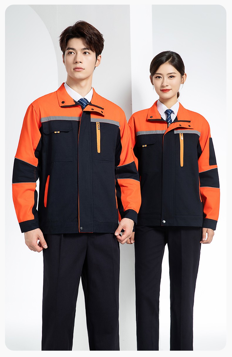 QM20129S 春秋雙層純棉工作服套裝男全棉帶里布加厚勞保服電焊工勞保服定制(圖19)